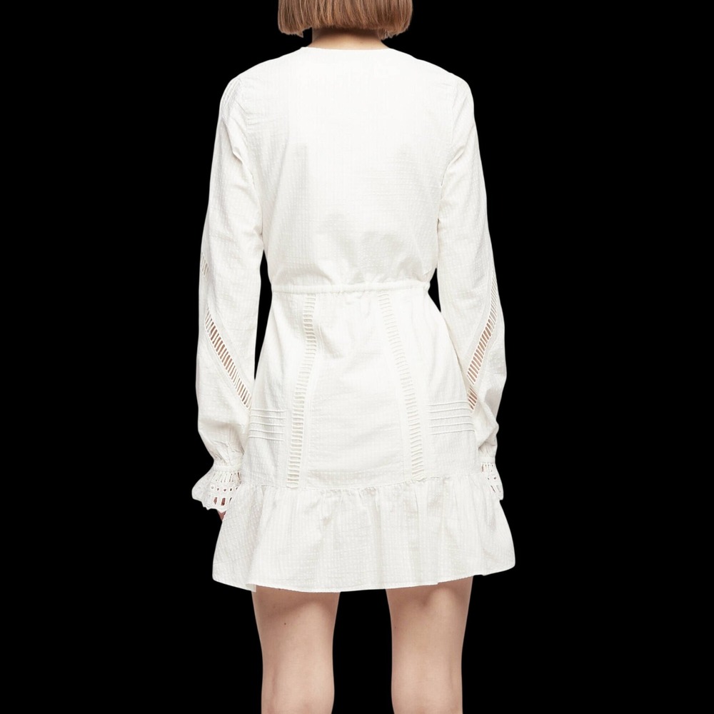 THE KOOPLES PARIS Ladder Trim Cotton Dress White Boho Romantic Euro NWT $345 - Picture 3 of 8